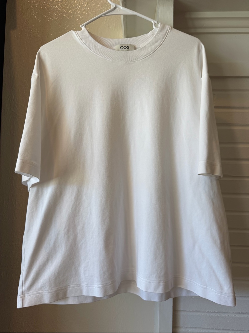 COS White Oversized Short Sleeve T-Shirt Women’s Medium Minimalist